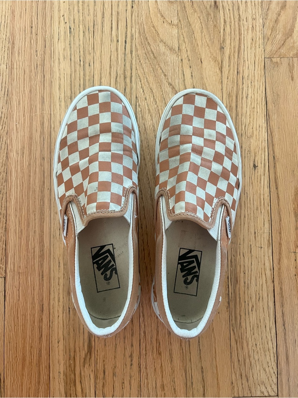 Vans Women’s/Men’s Slip-On Checkerboard Sneakers - Rust & White Size 7.5 Women’s